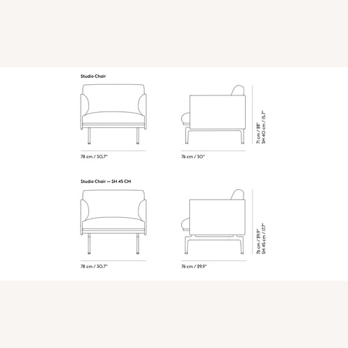 Used Muuto Outline Studio Chair in Blue/Grey Fabric for sale on AptDeco