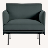 Muuto Outline Studio Chair in Blue/Grey Fabric