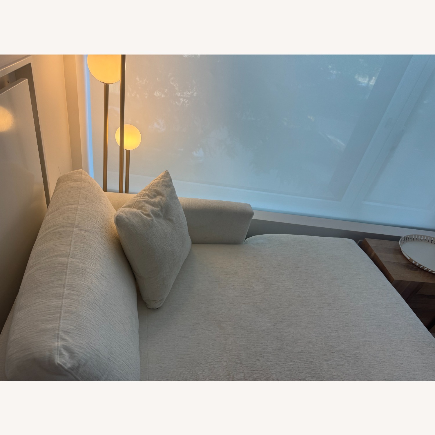 Crate & Barrel Gather Wood Base White Sectional Sofa  - image-5