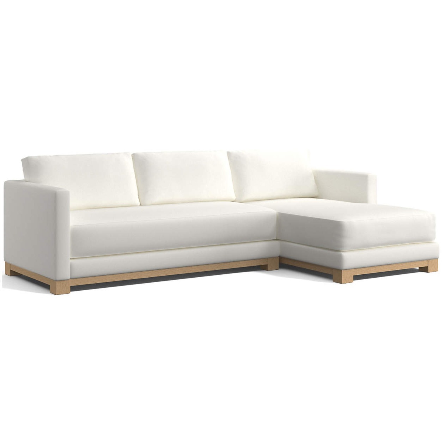 Crate & Barrel Gather Wood Base White Sectional Sofa  - image-9
