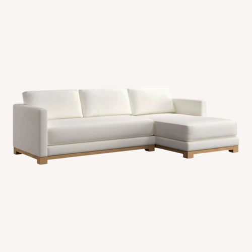 Used Crate & Barrel Gather Wood Base White Sectional Sofa for sale on AptDeco