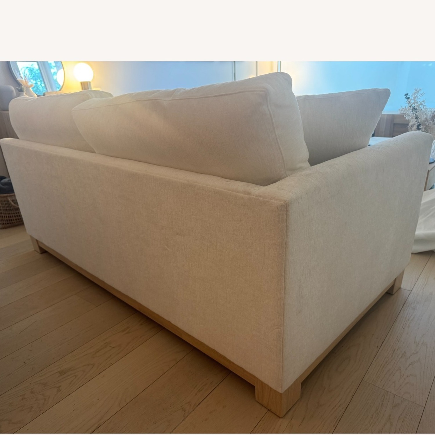 Crate & Barrel Gather Wood Base White Sectional Sofa  - image-13
