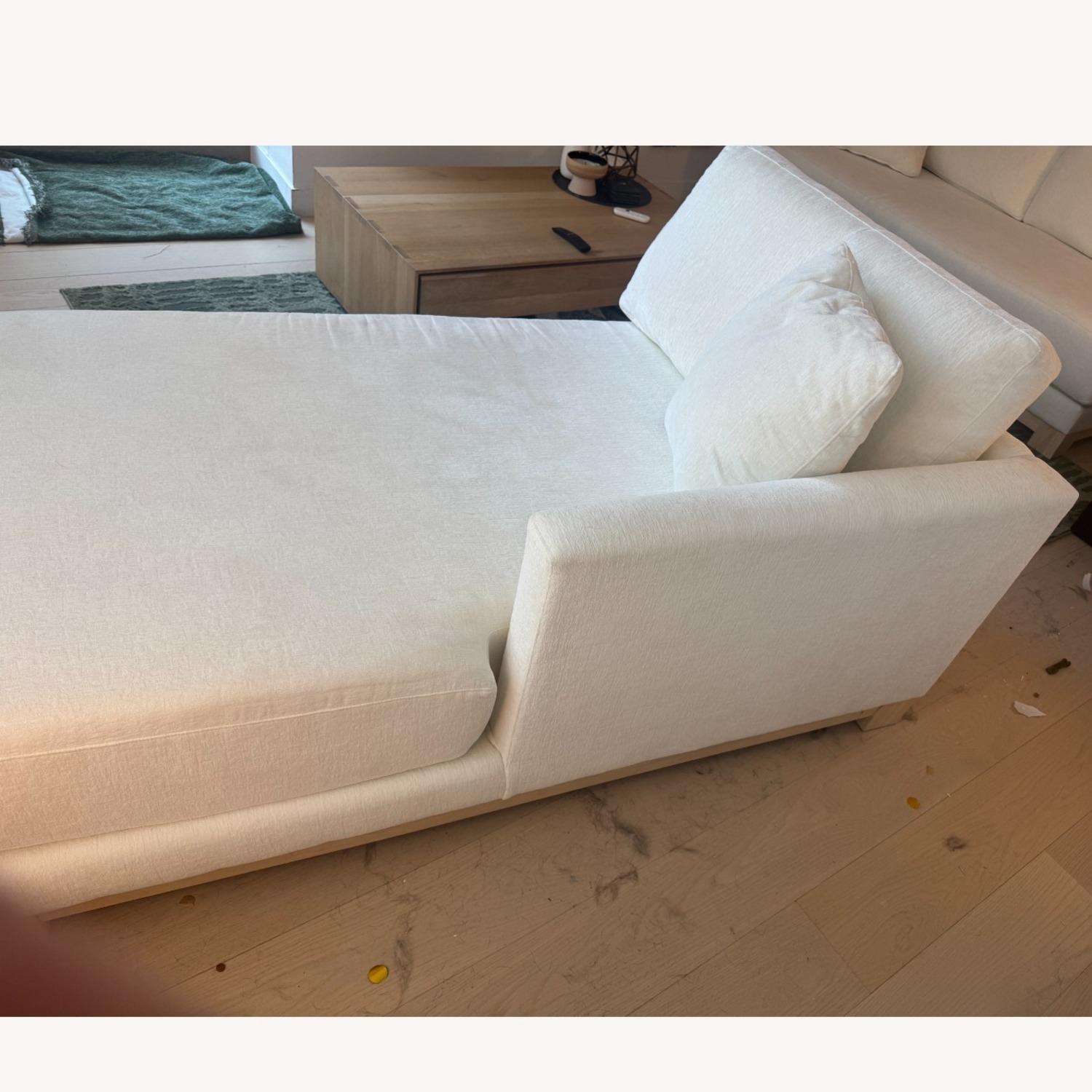 Crate & Barrel Gather Wood Base White Sectional Sofa  - image-6