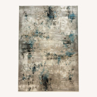 Light Gray Silk/Bamboo Small Rug 4x6