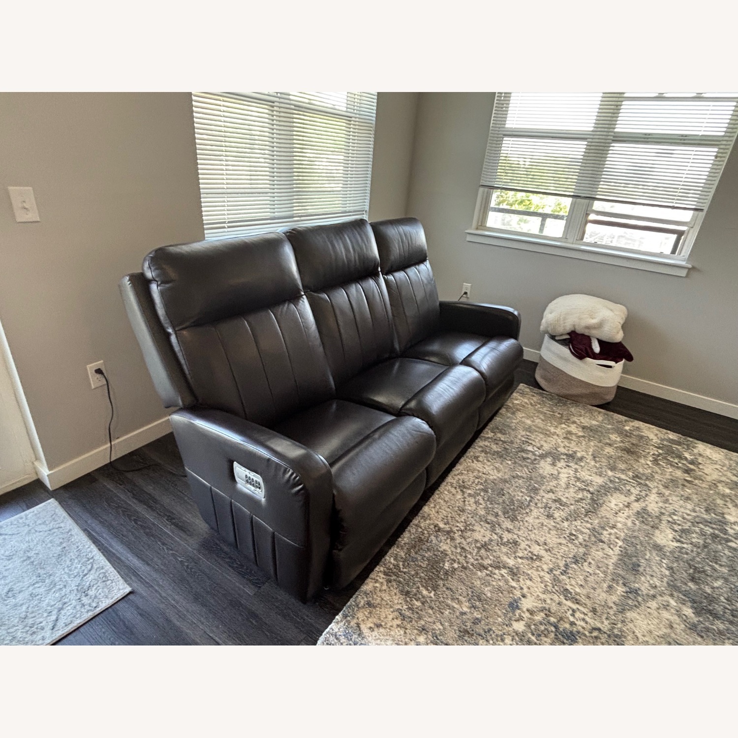La-Z-Boy Dark Brown Leather 3+ Seater Sofa - image-2