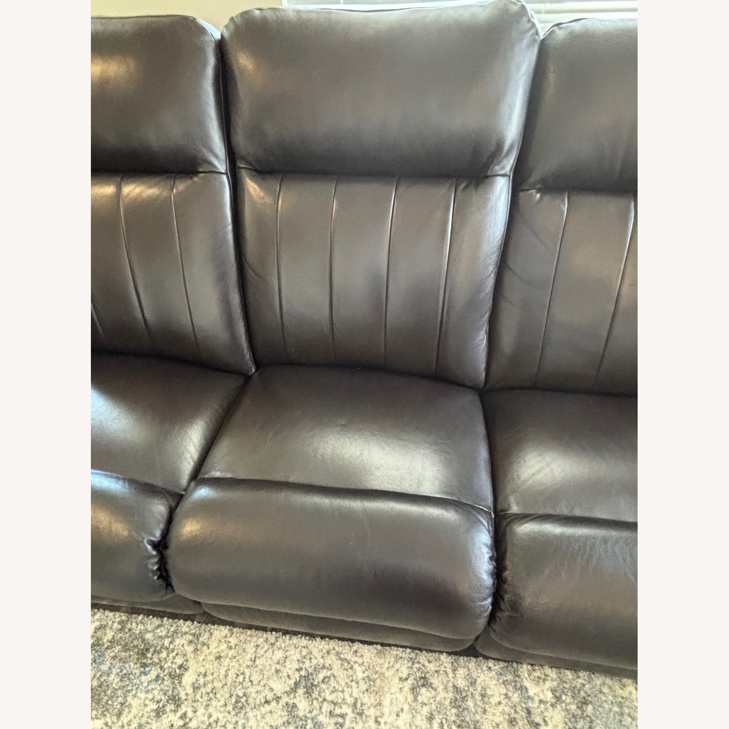 La-Z-Boy Dark Brown Leather 3+ Seater Sofa - image-7
