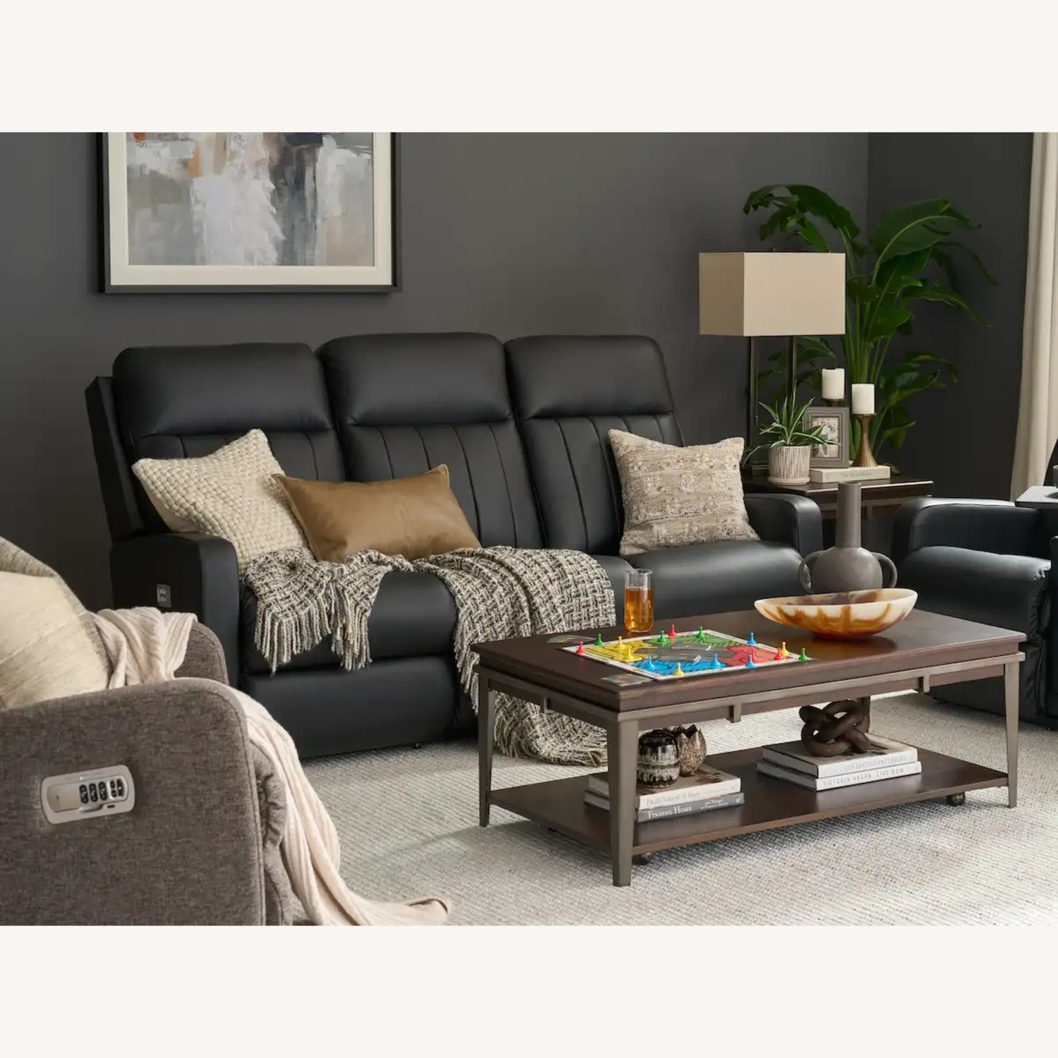 La-Z-Boy Dark Brown Leather 3+ Seater Sofa - image-12