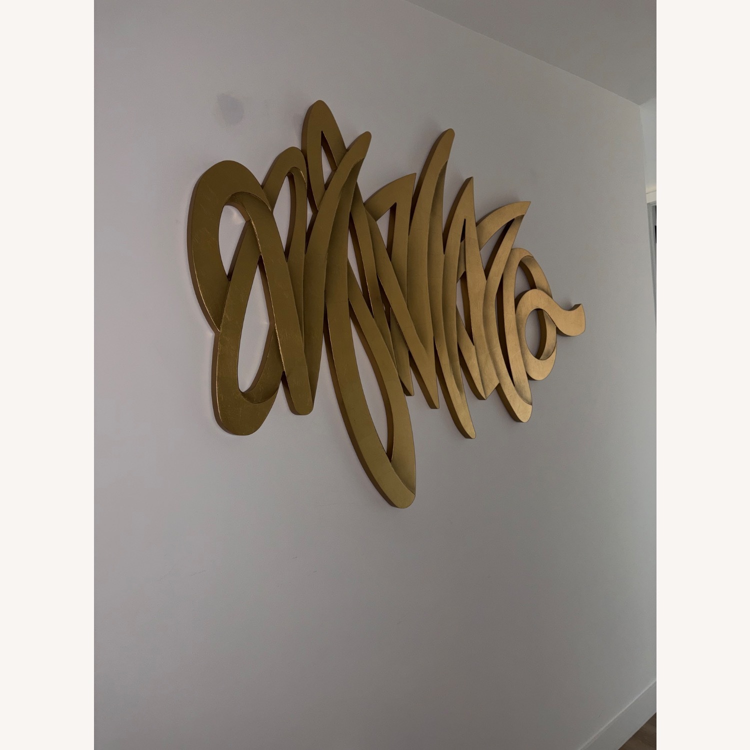 Handmade Glam Gold-Painted Wood Wall Decor - image-4