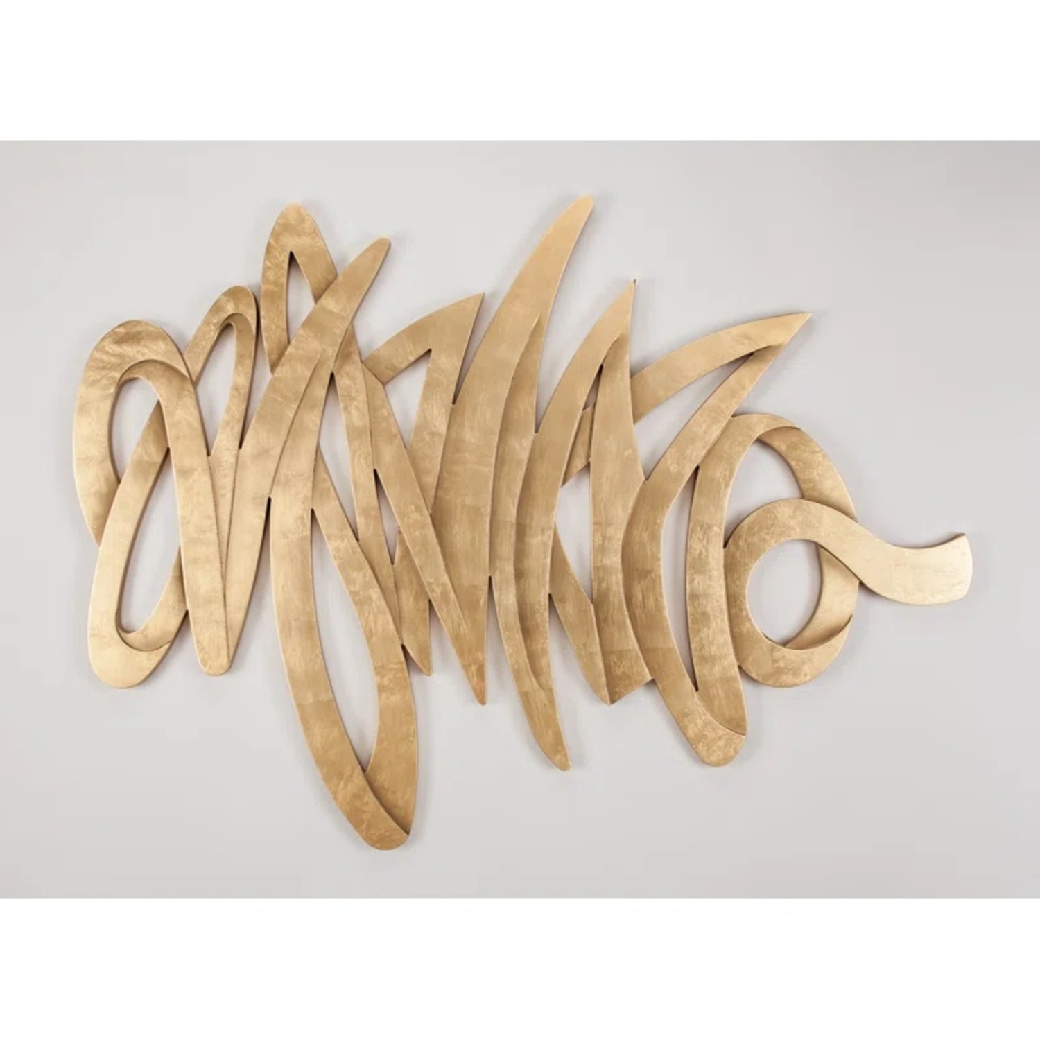 Handmade Glam Gold-Painted Wood Wall Decor - image-5