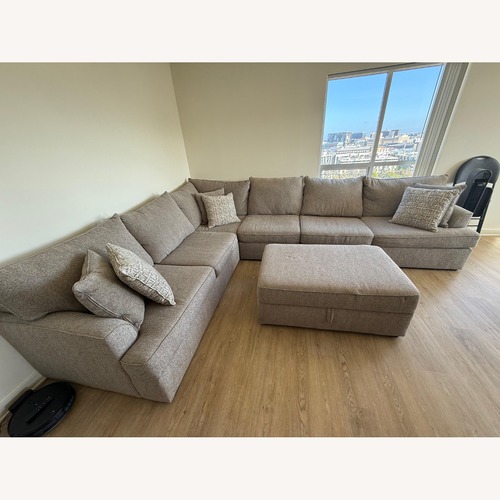 Used Living Spaces Belinha 3+ Sectional + Ottoman for sale on AptDeco