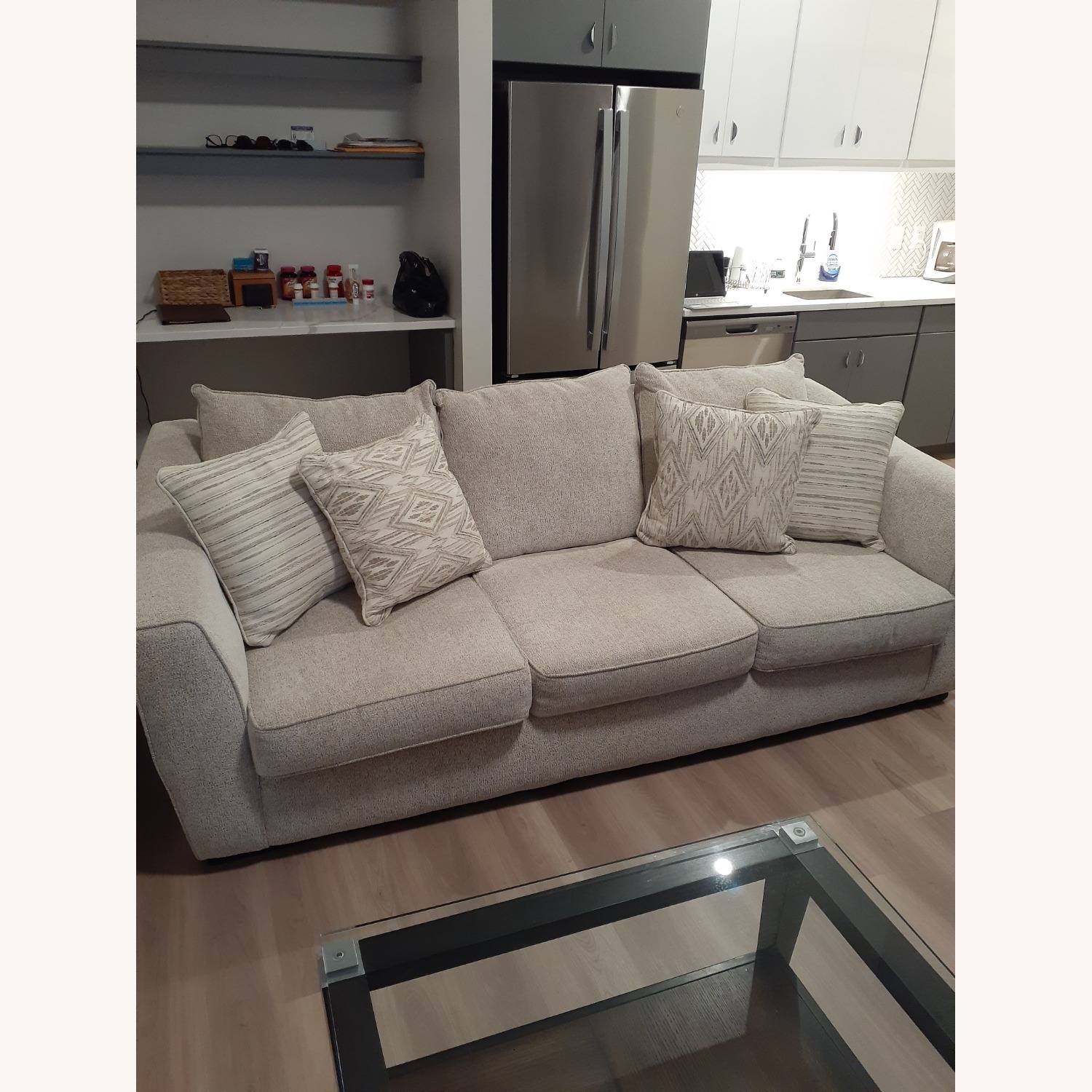 Raymour & Flanigan Vibrant Vision Oatmeal Couch  - image-4