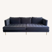 Blue Velvet 3 Seater Sofa