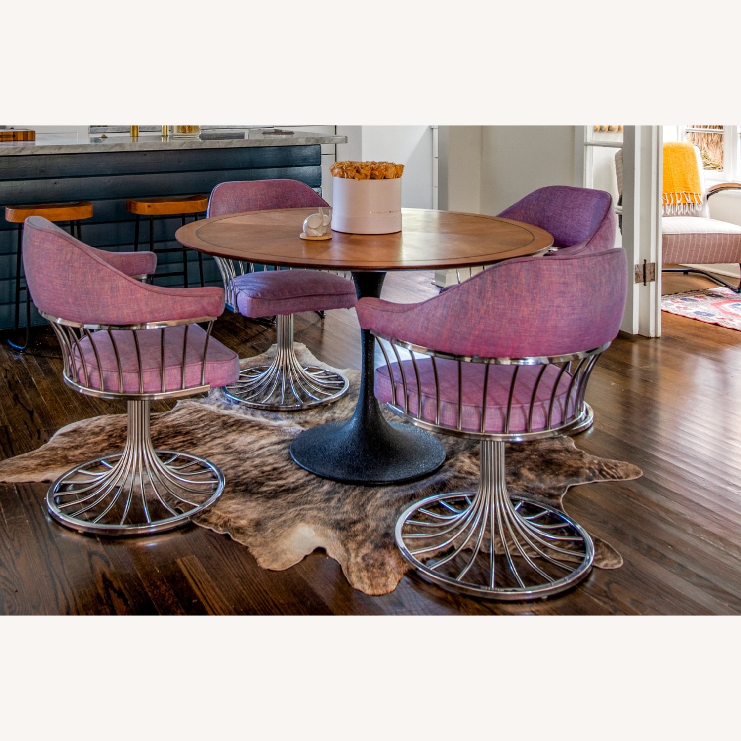 Mid Century Chairs and Dining Table Set - image-1
