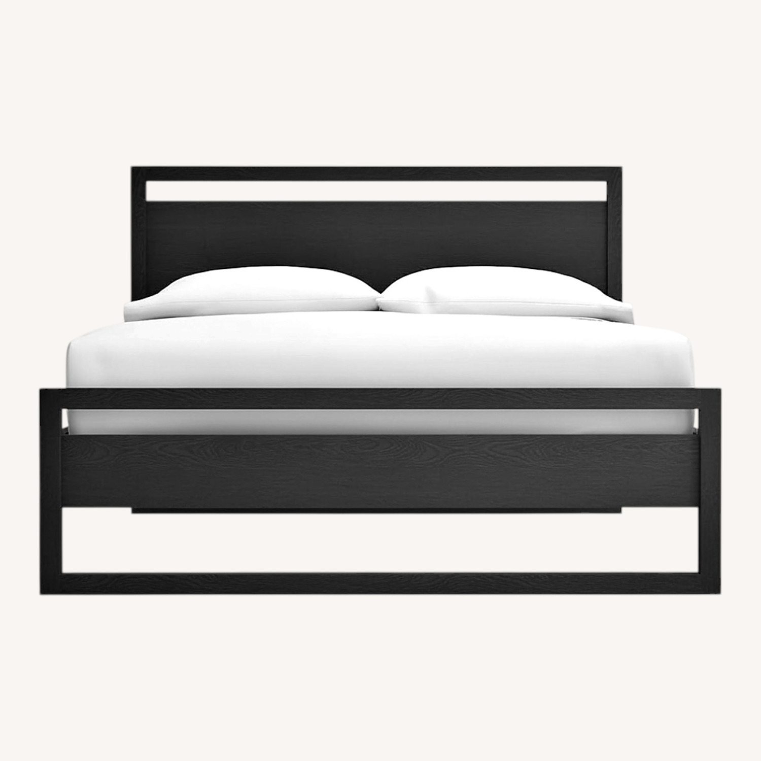Linea Black Teak Wood Queen Bed W Adjustable Base - image-0