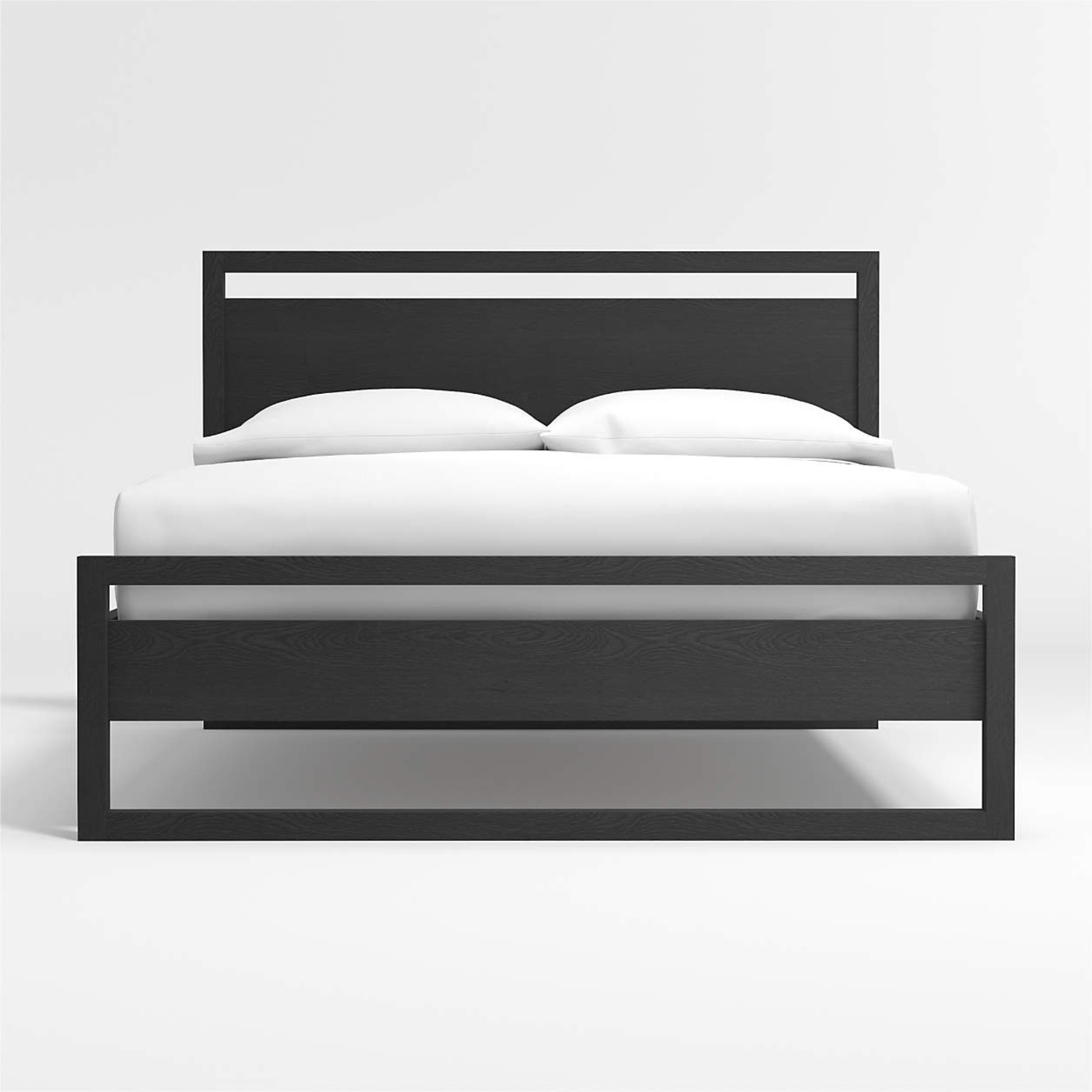 Linea Black Teak Wood Queen Bed W Adjustable Base - image-5