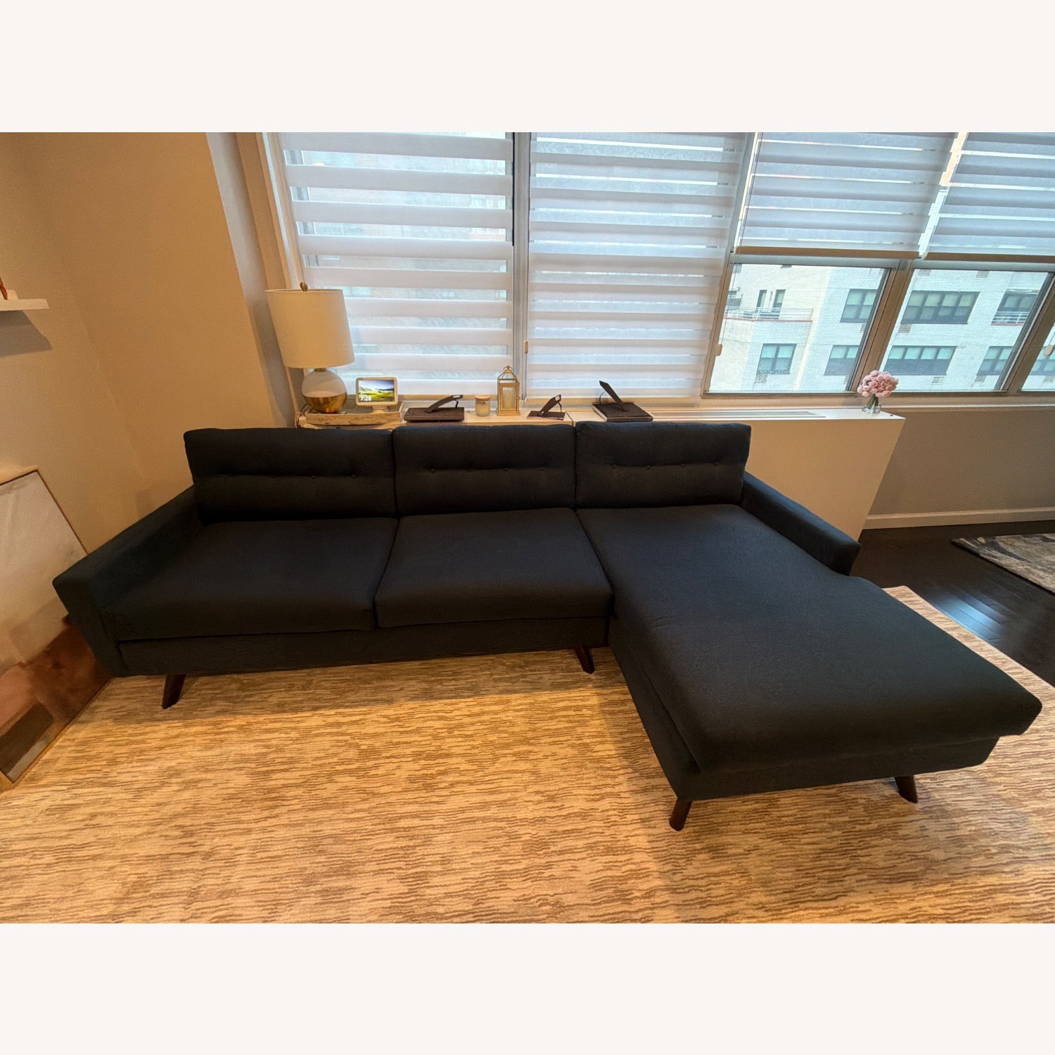 Joybird Hopson Blue Fabric 2 Piece Sectional - image-2
