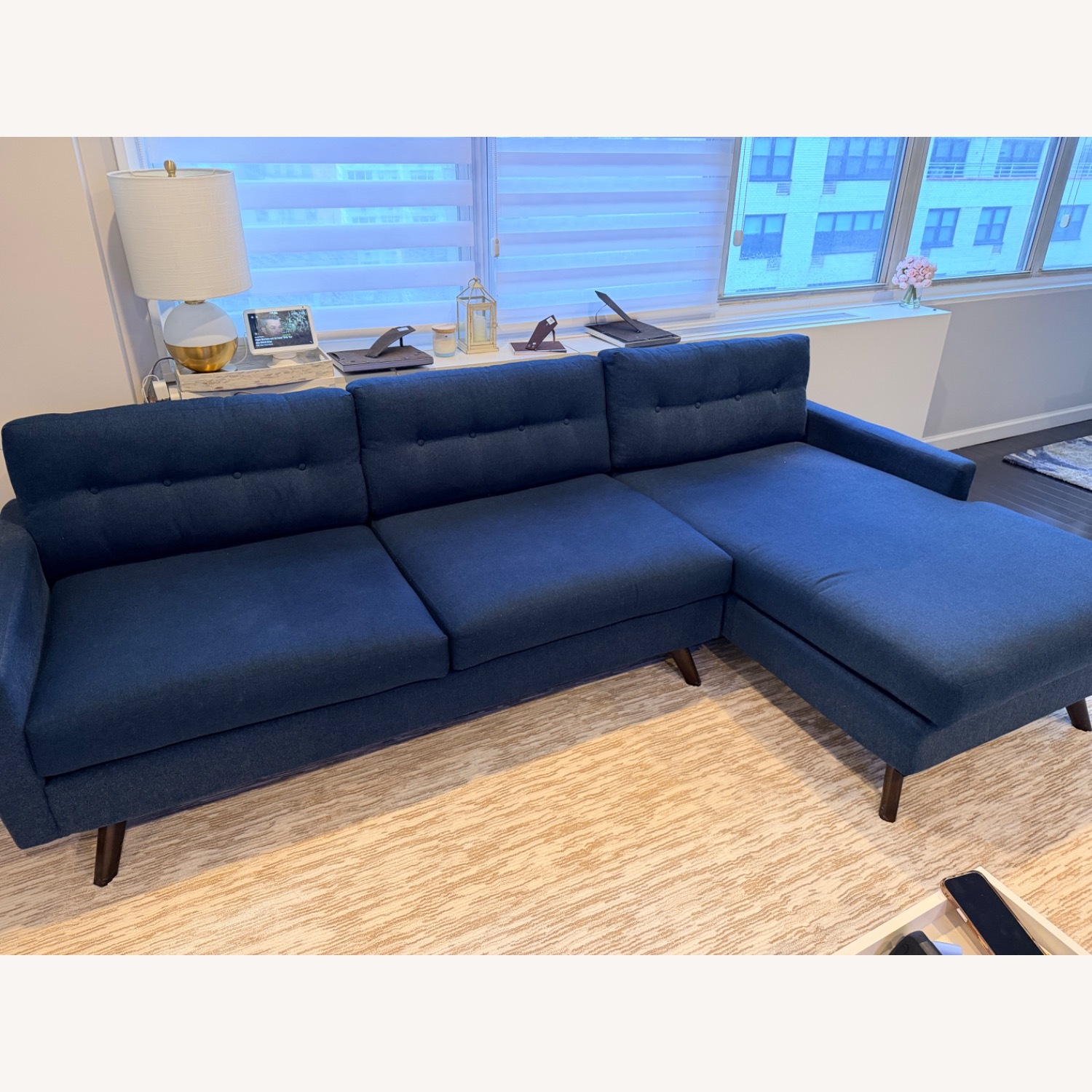 Joybird Hopson Blue Fabric 2 Piece Sectional - image-1