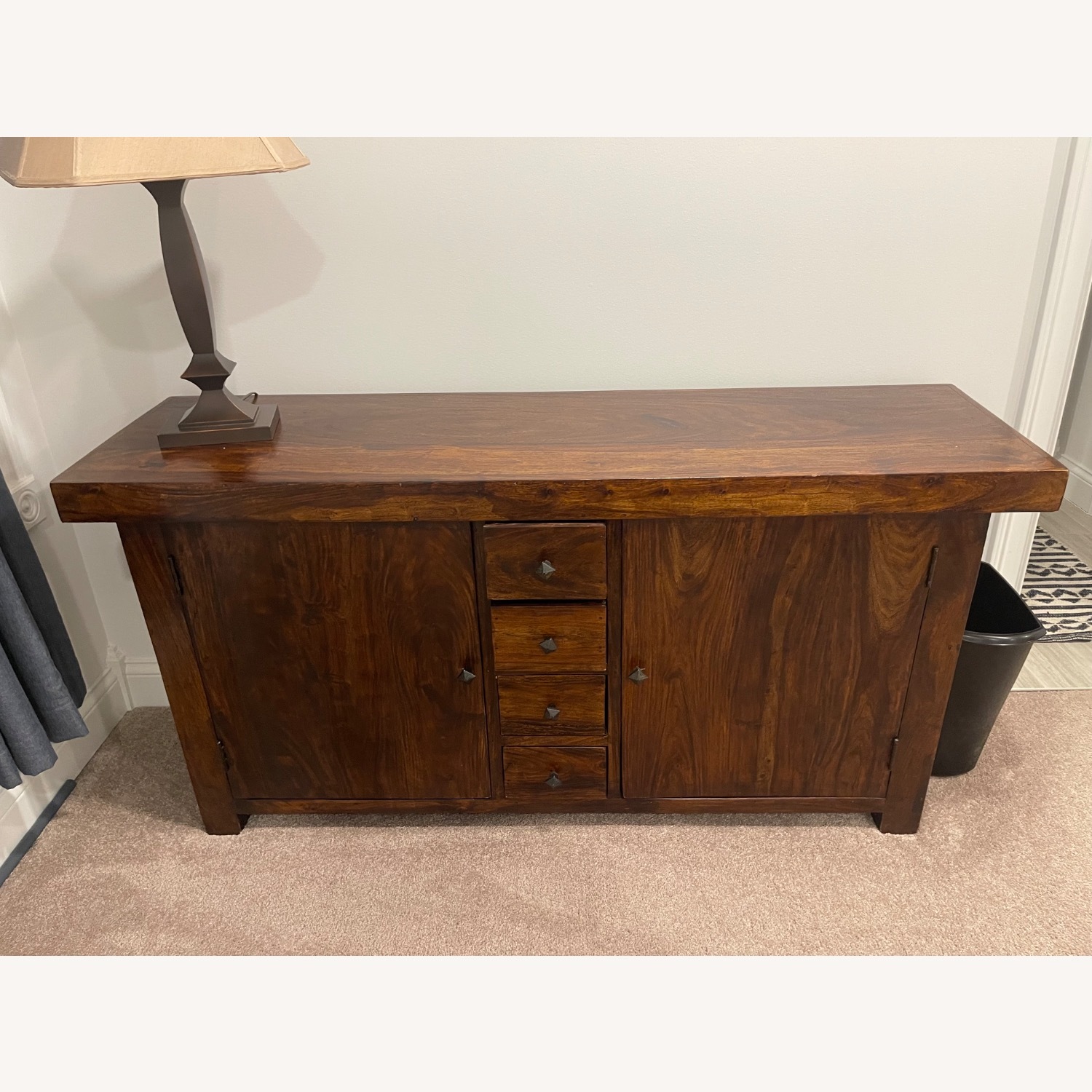 Vintage/Antique Natural Wood Media Storage - image-2
