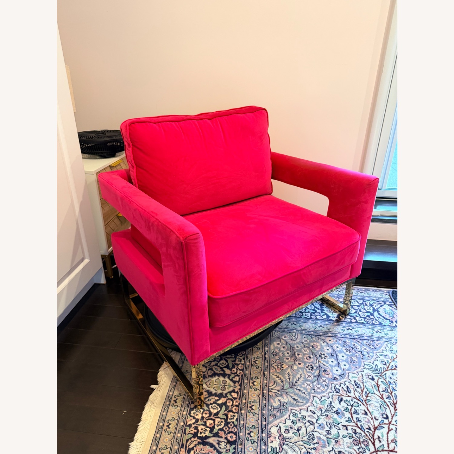 Willa Arlo Pink Velvet Accent Chair - image-2