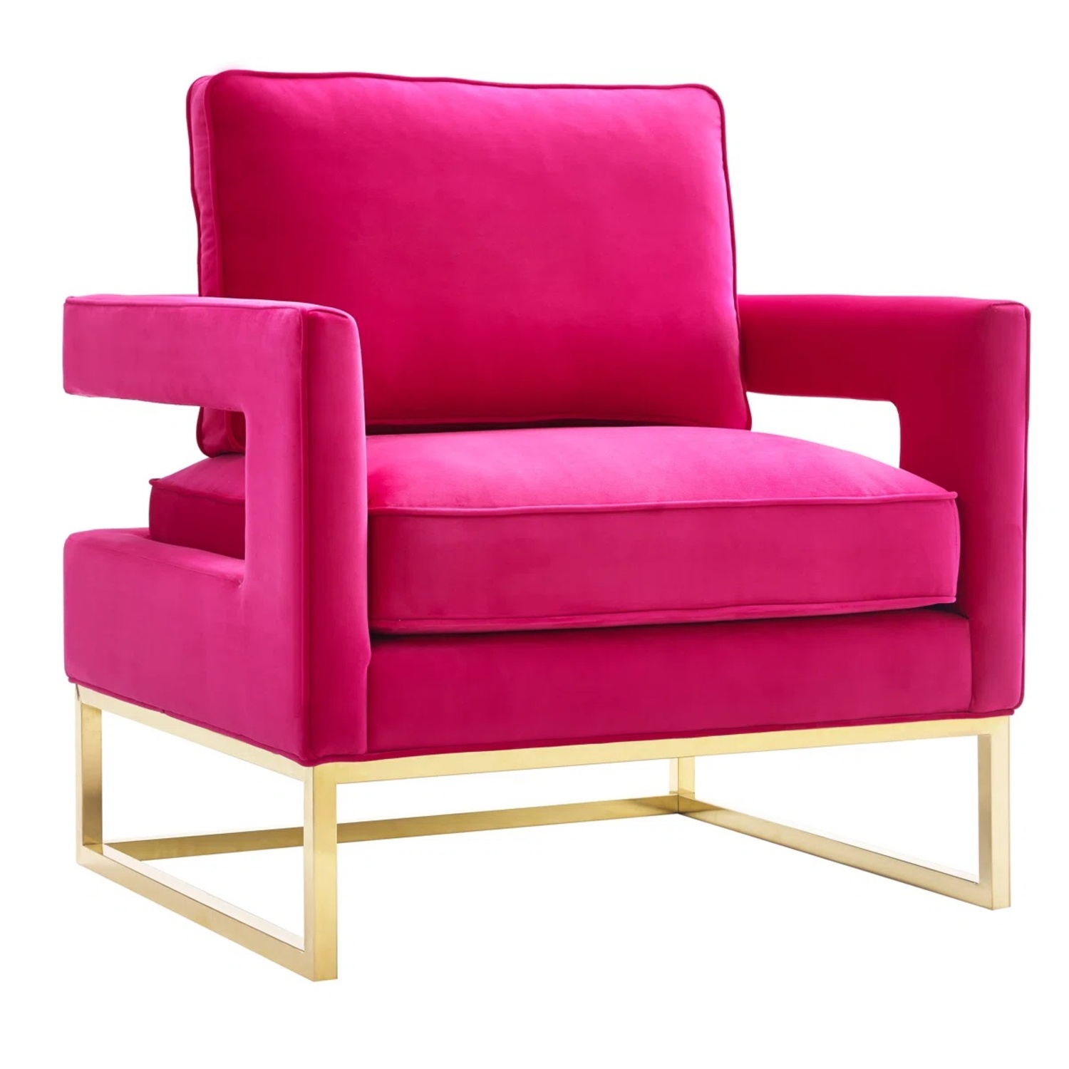 Willa Arlo Pink Velvet Accent Chair - image-4