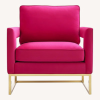Willa Arlo Pink Velvet Accent Chair