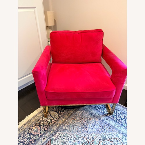 Used Willa Arlo Pink Velvet Accent Chair for sale on AptDeco