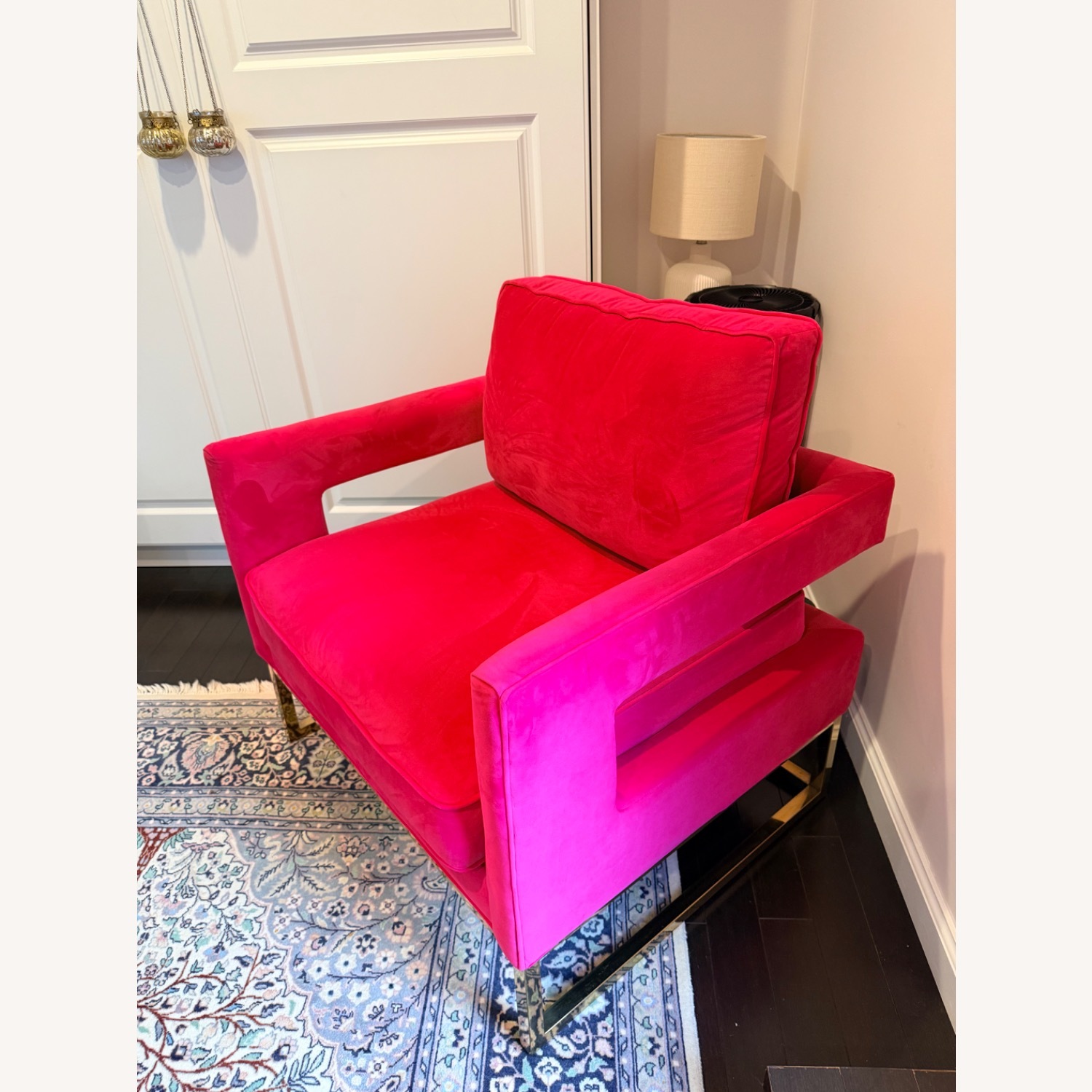 Willa Arlo Pink Velvet Accent Chair - image-3