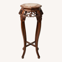Slim Side Table with Marble Inset