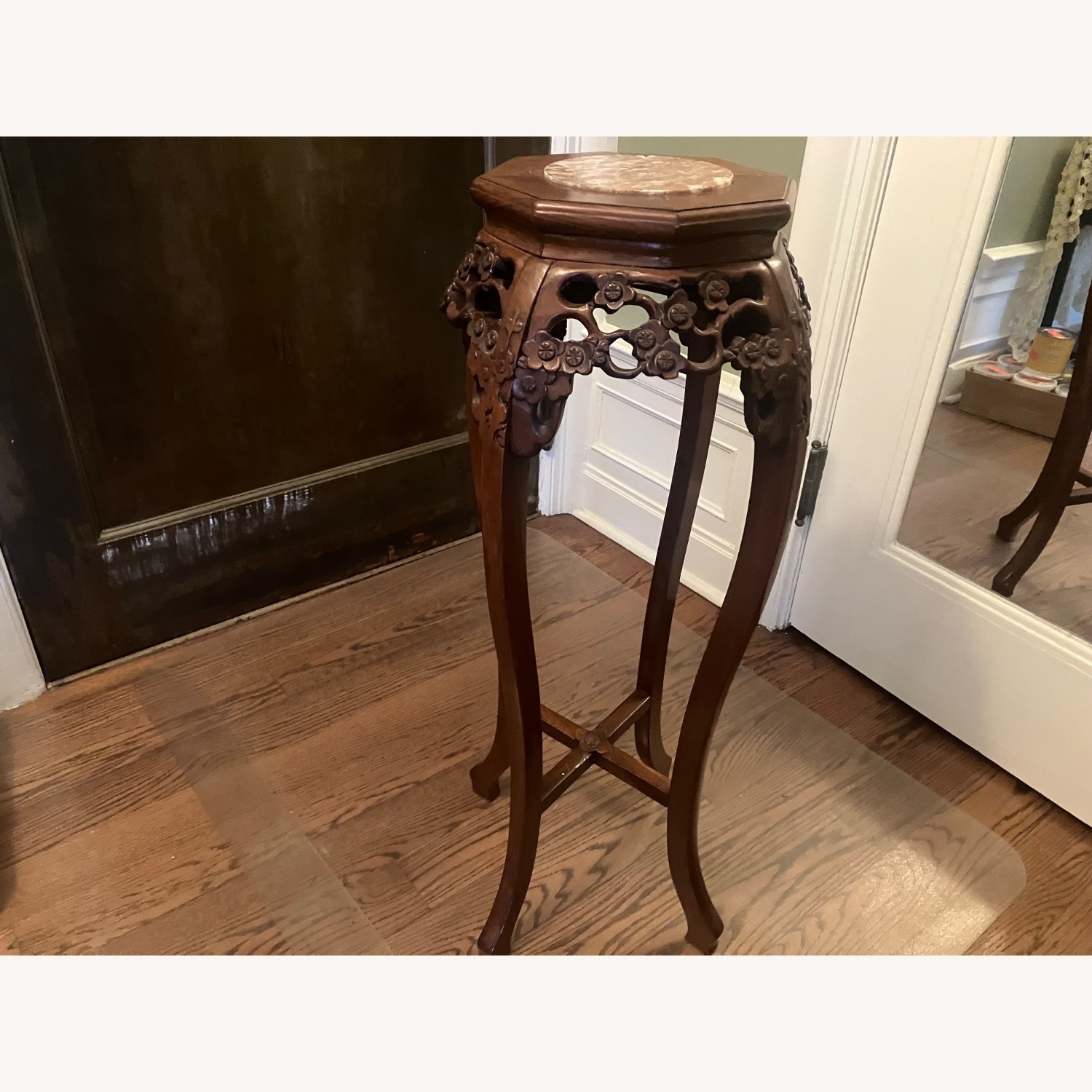 Slim Side Table with Marble Inset - image-2