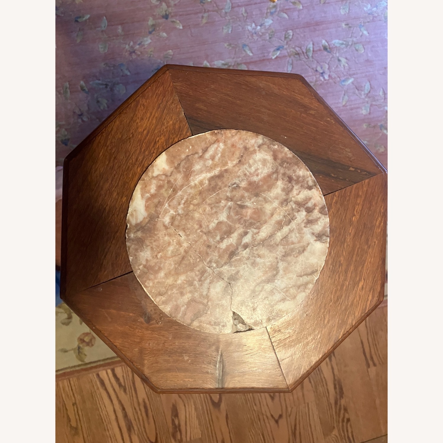Slim Side Table with Marble Inset - image-5