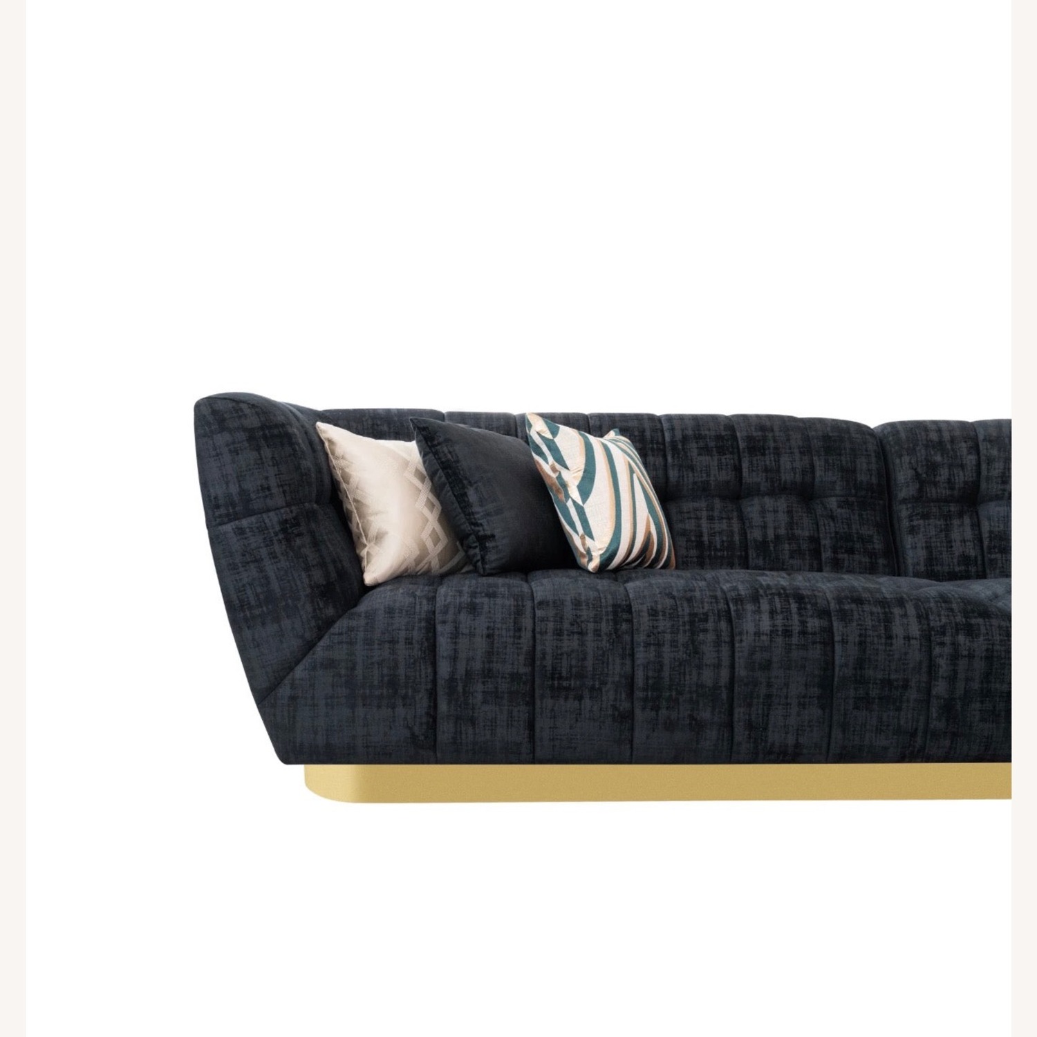 Vittoria Luxe Sectional - Curved Black Chenille  - image-5