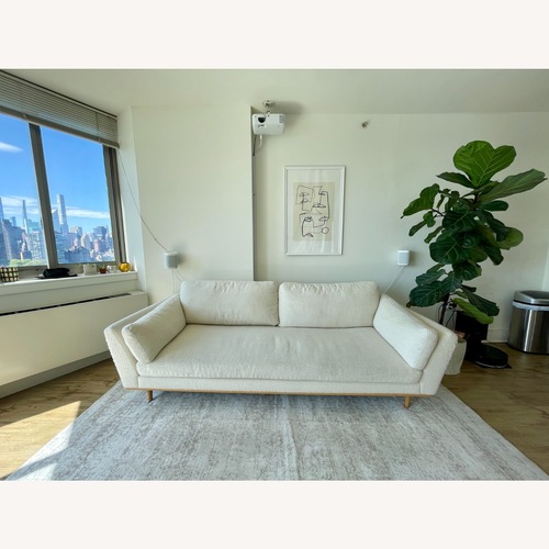 Used Crate & Barrel Hague White Fabric 3+ Seater Sofa for sale on AptDeco