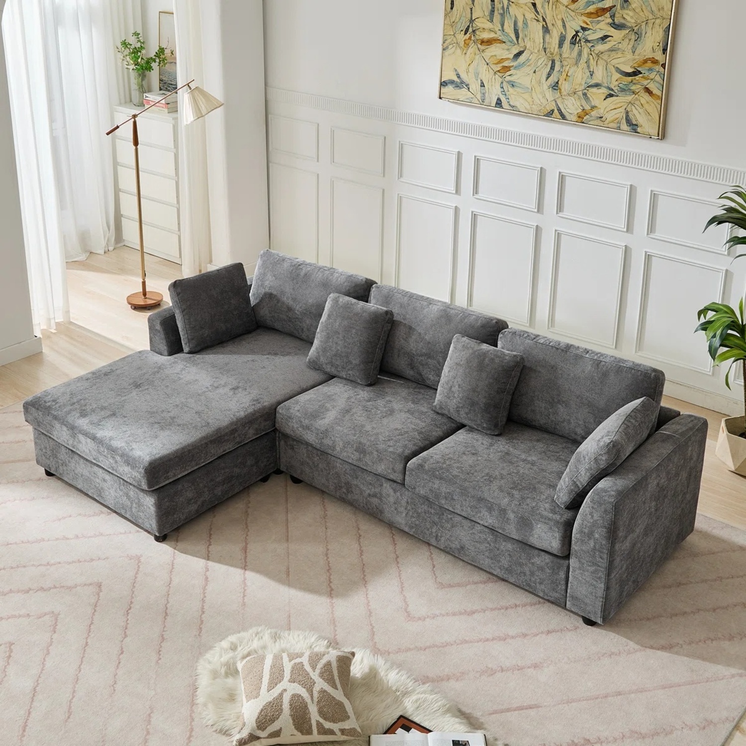 Wauseon Gray Sofa with Chaise  - image-6