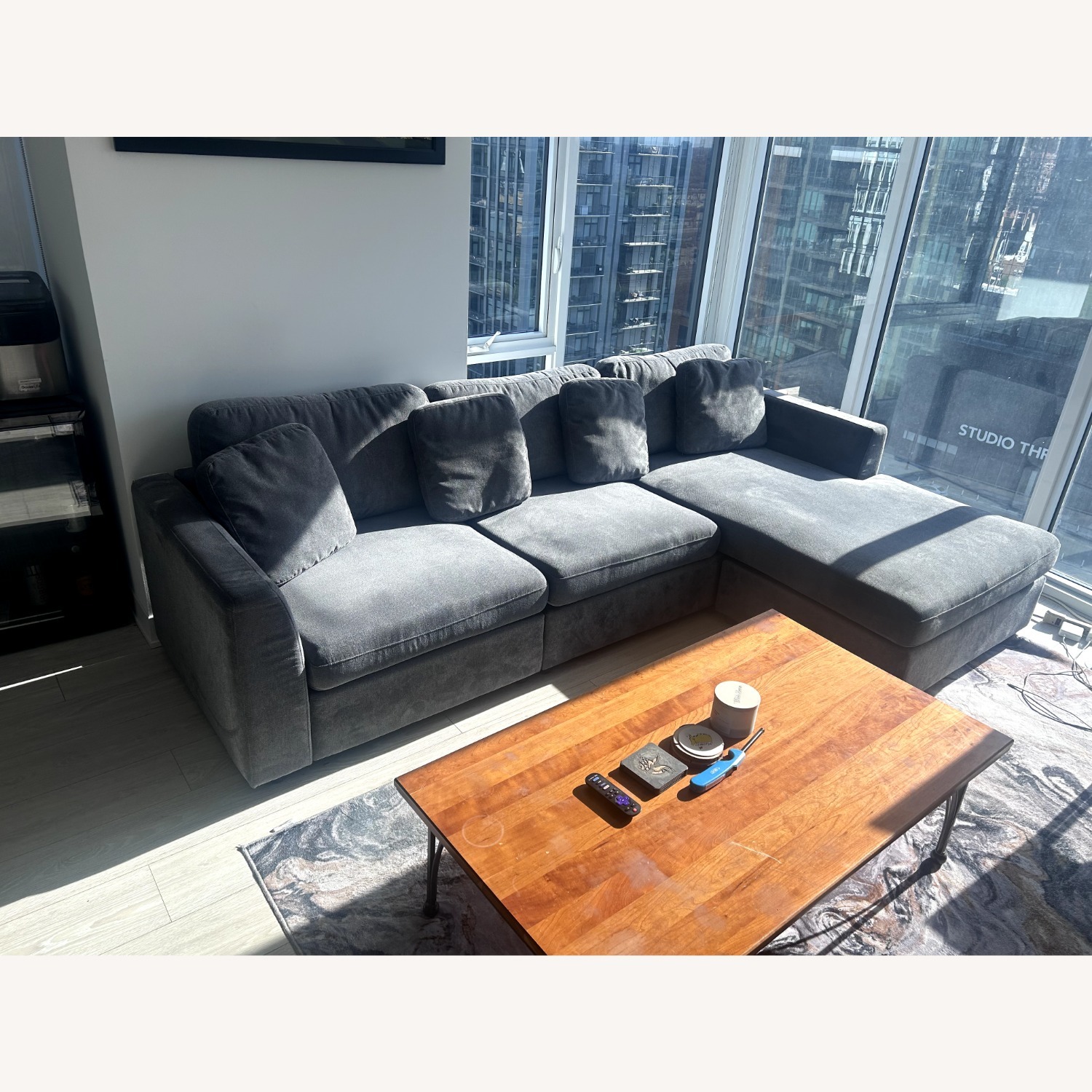 Wauseon Gray Sofa with Chaise  - image-2