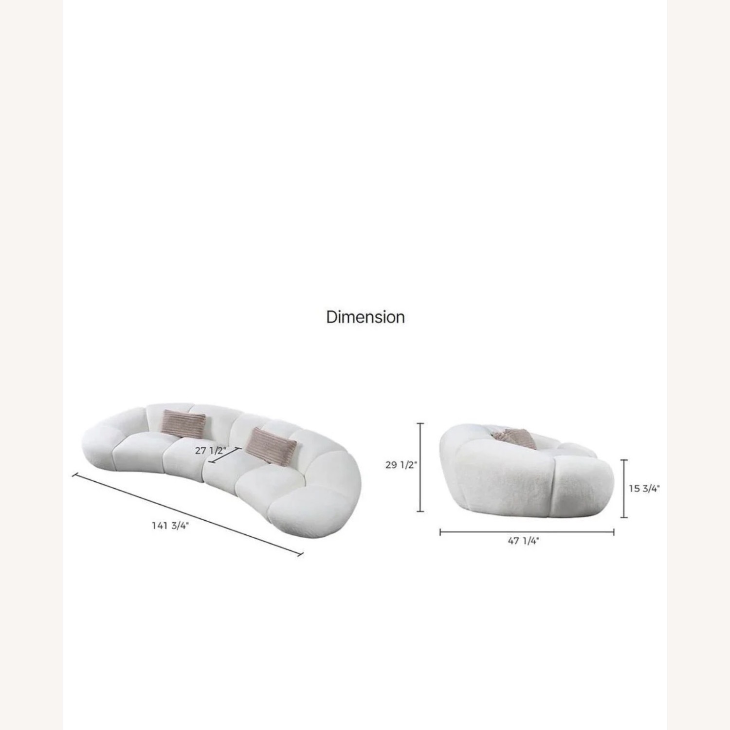 Big Cloud 141 Curved Sectional  - image-10