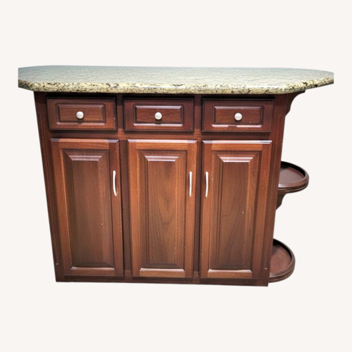 Used Taylor Made Custom Furniture Wood Kitchen Island for sale on AptDeco