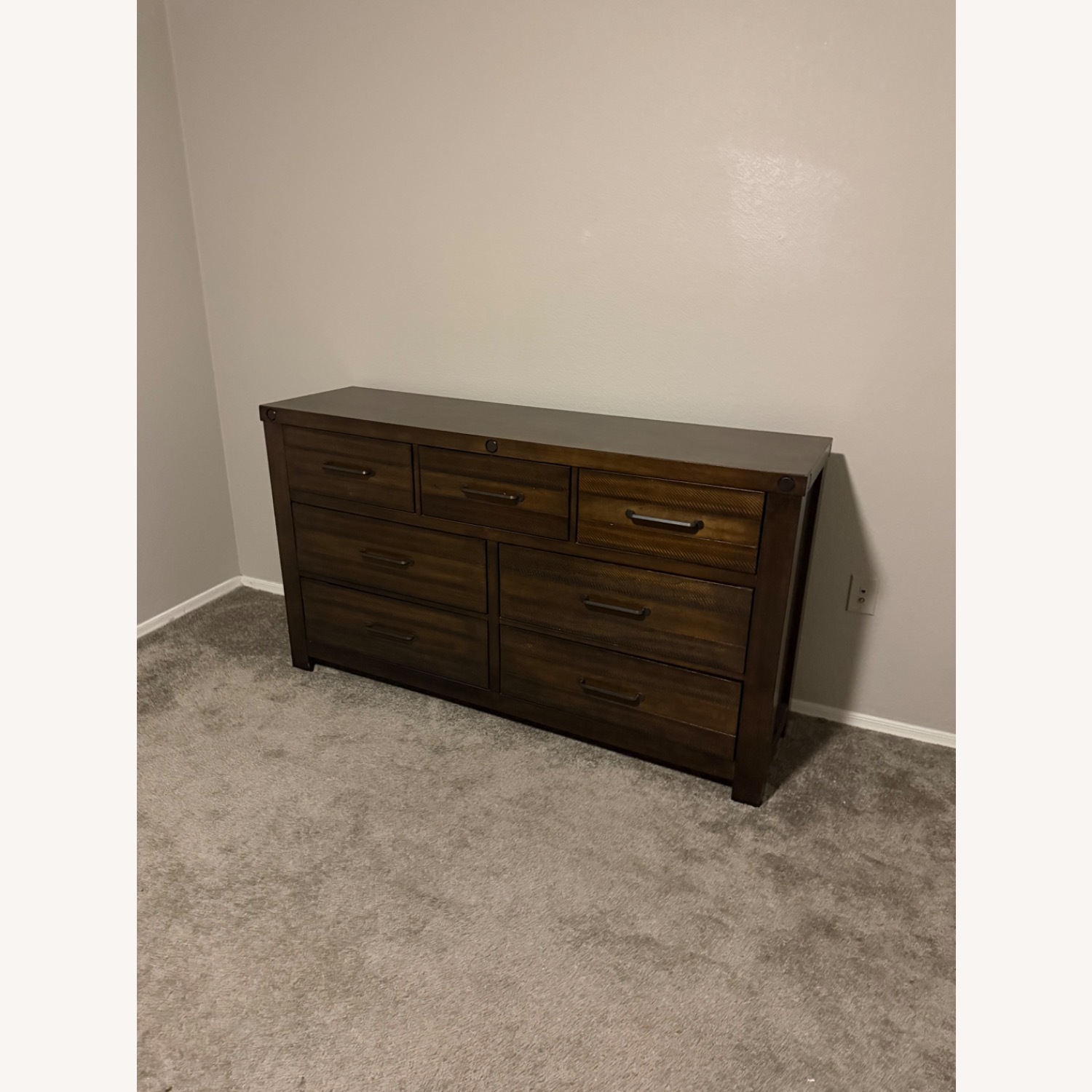 Dark Brown 7 Drawer Dresser - image-4