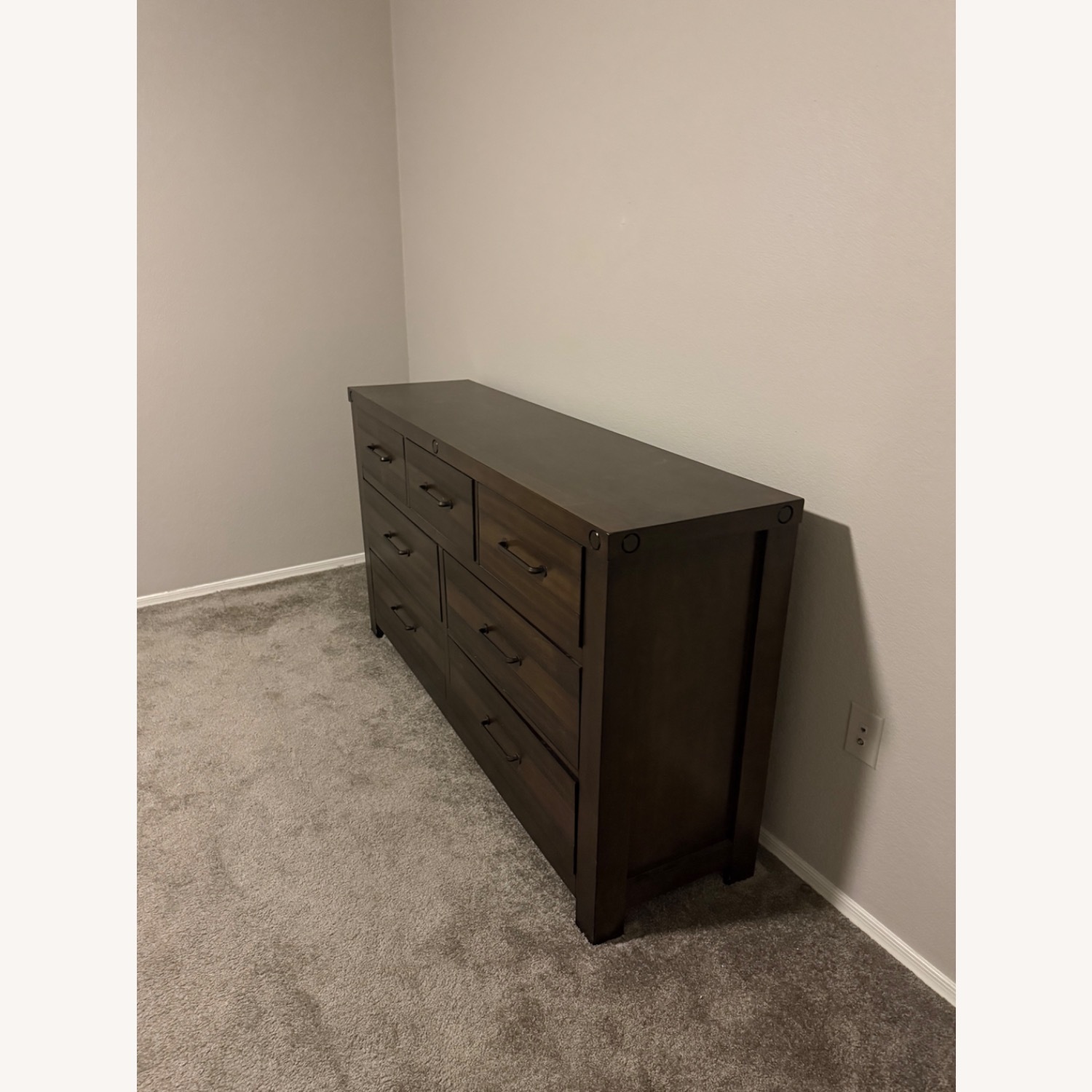Dark Brown 7 Drawer Dresser - image-3