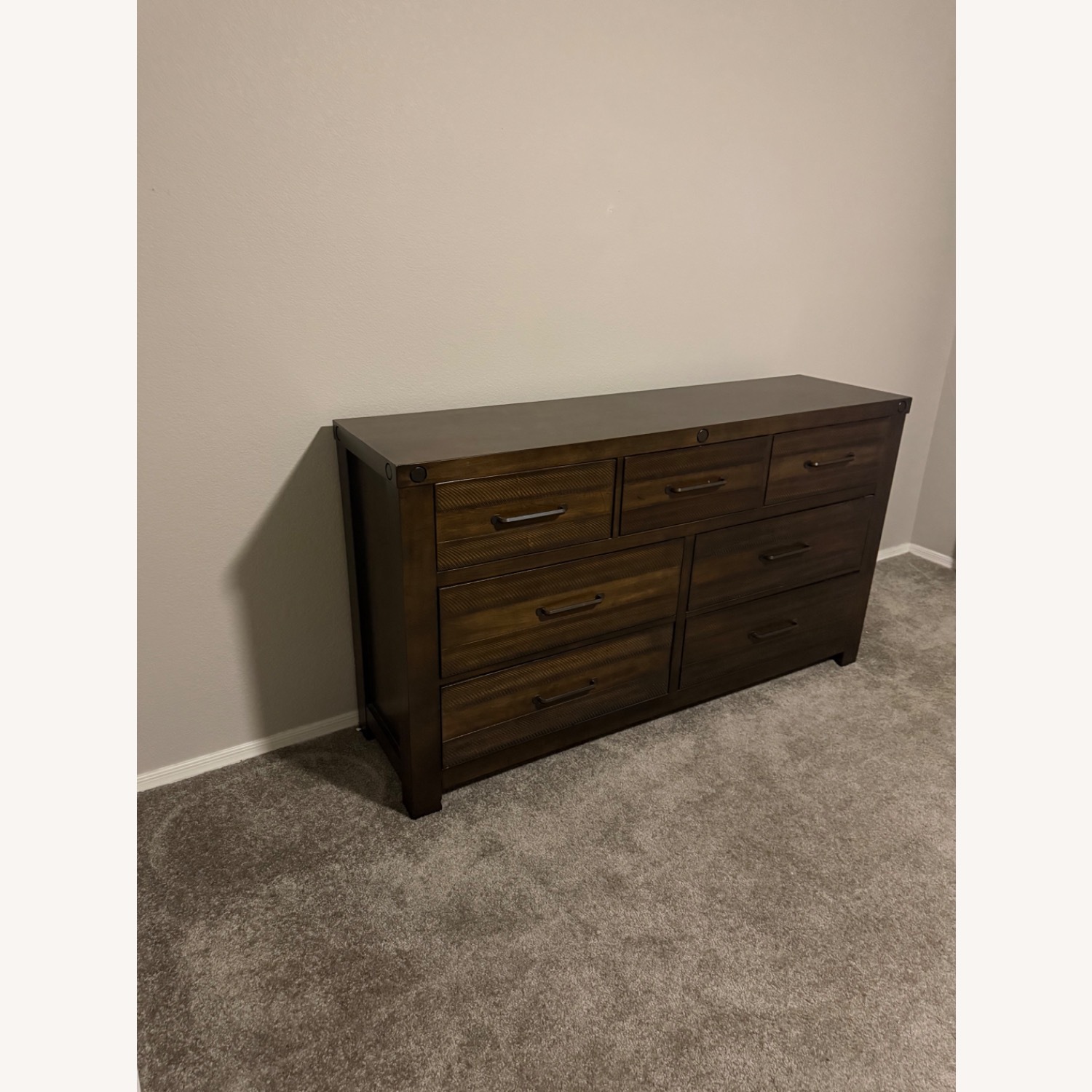 Dark Brown 7 Drawer Dresser - image-2