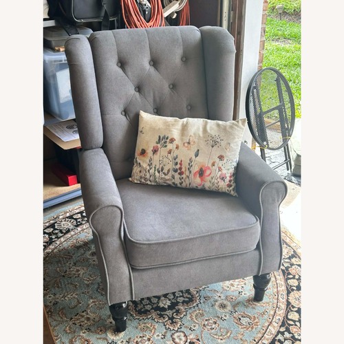 Used Light Gray Fabric Armchair for sale on AptDeco