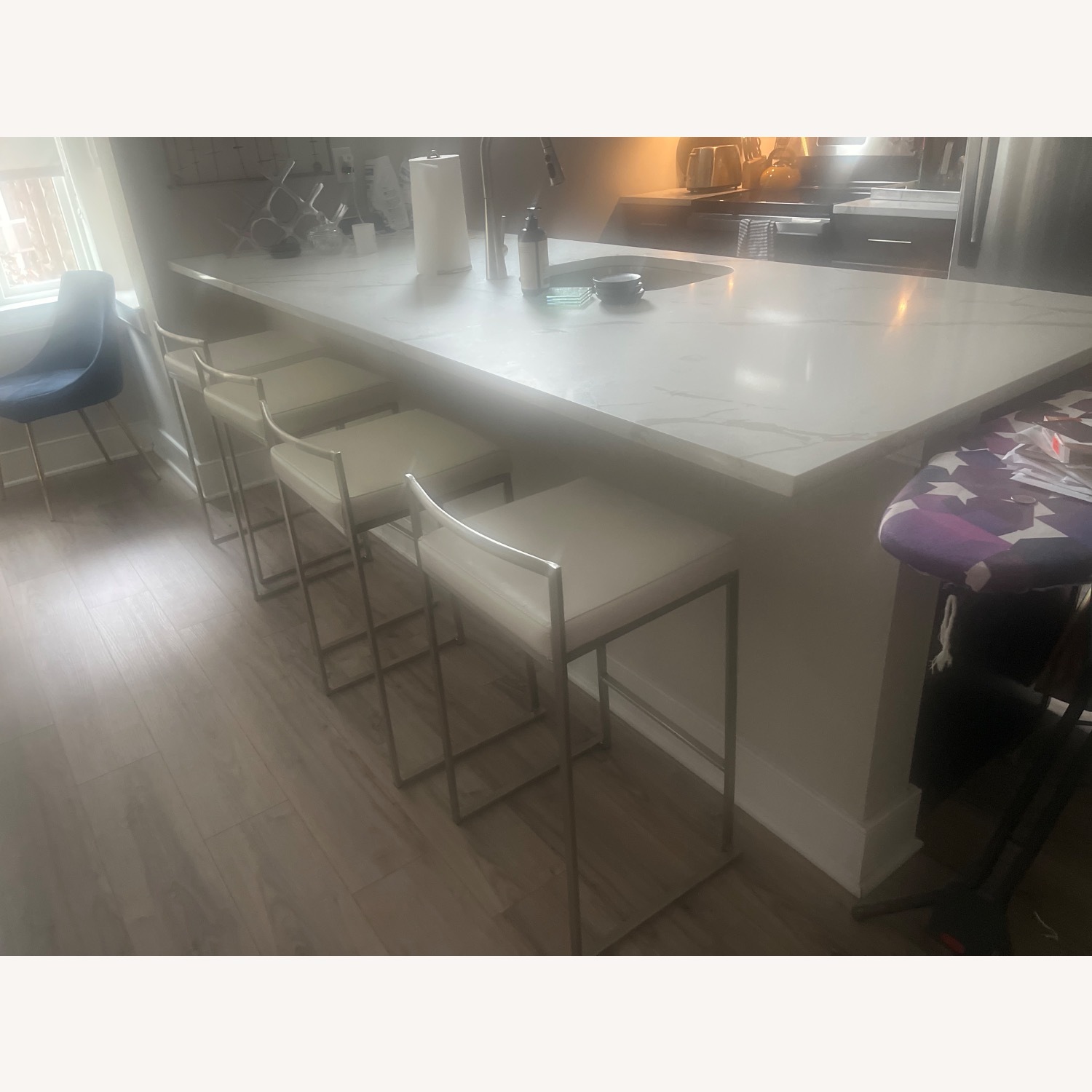 White Metal Stools - image-1
