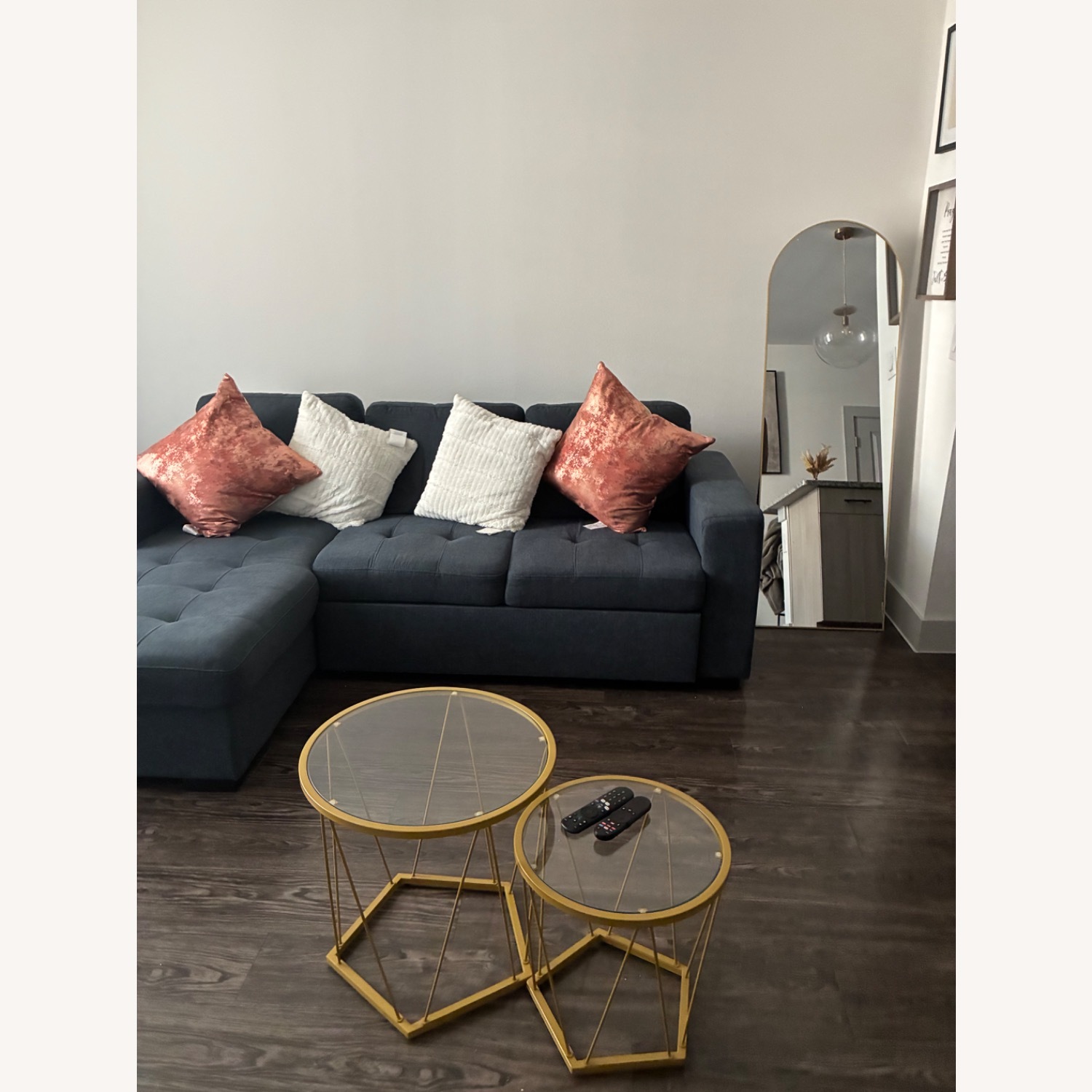 Rooms To Go Blue Sectional  - image-1