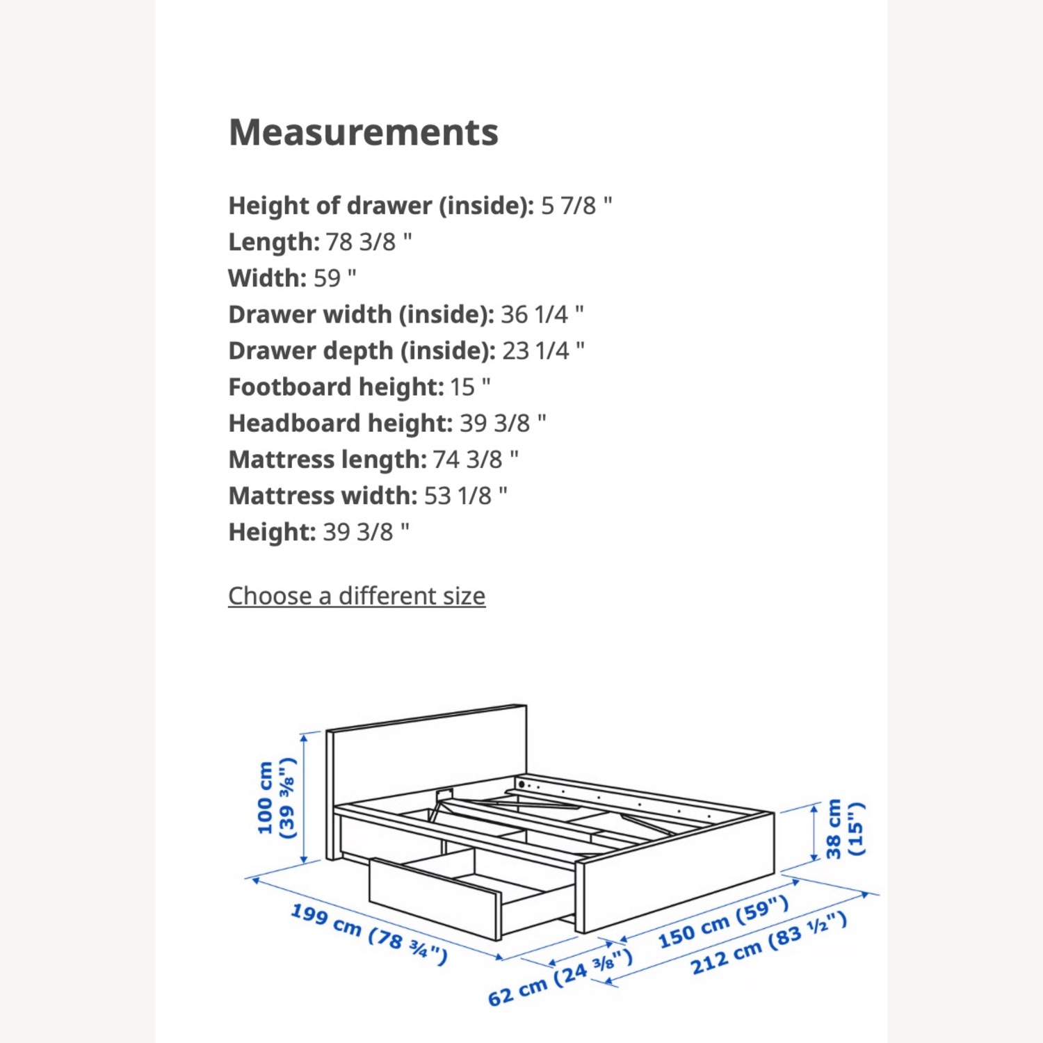 IKEA Malm Dark Brown Wood Full Bed - image-5