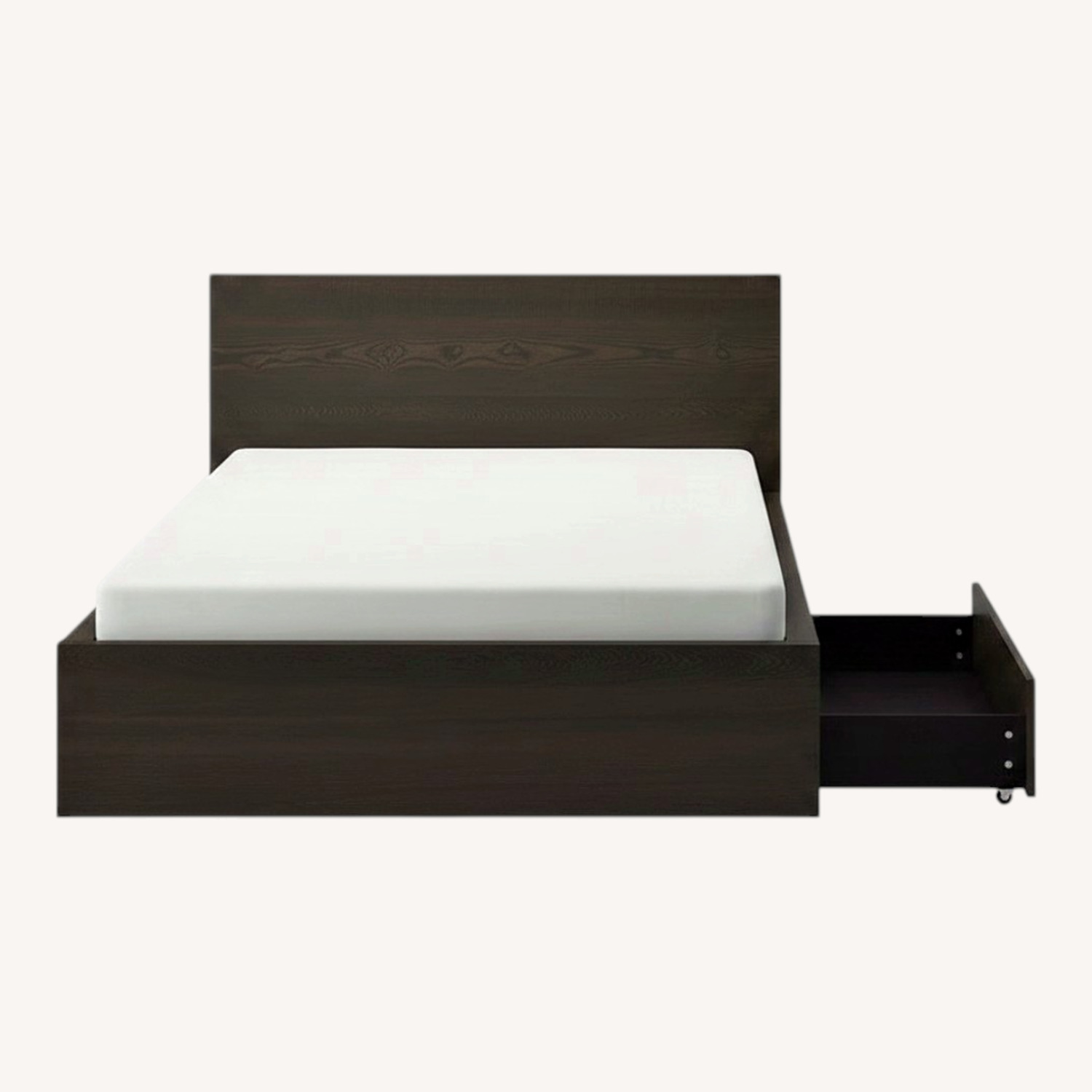 IKEA Malm Dark Brown Wood Full Bed - image-0