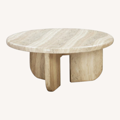 Used TOV Patrizia Concrete Travertine Coffee Table  for sale on AptDeco