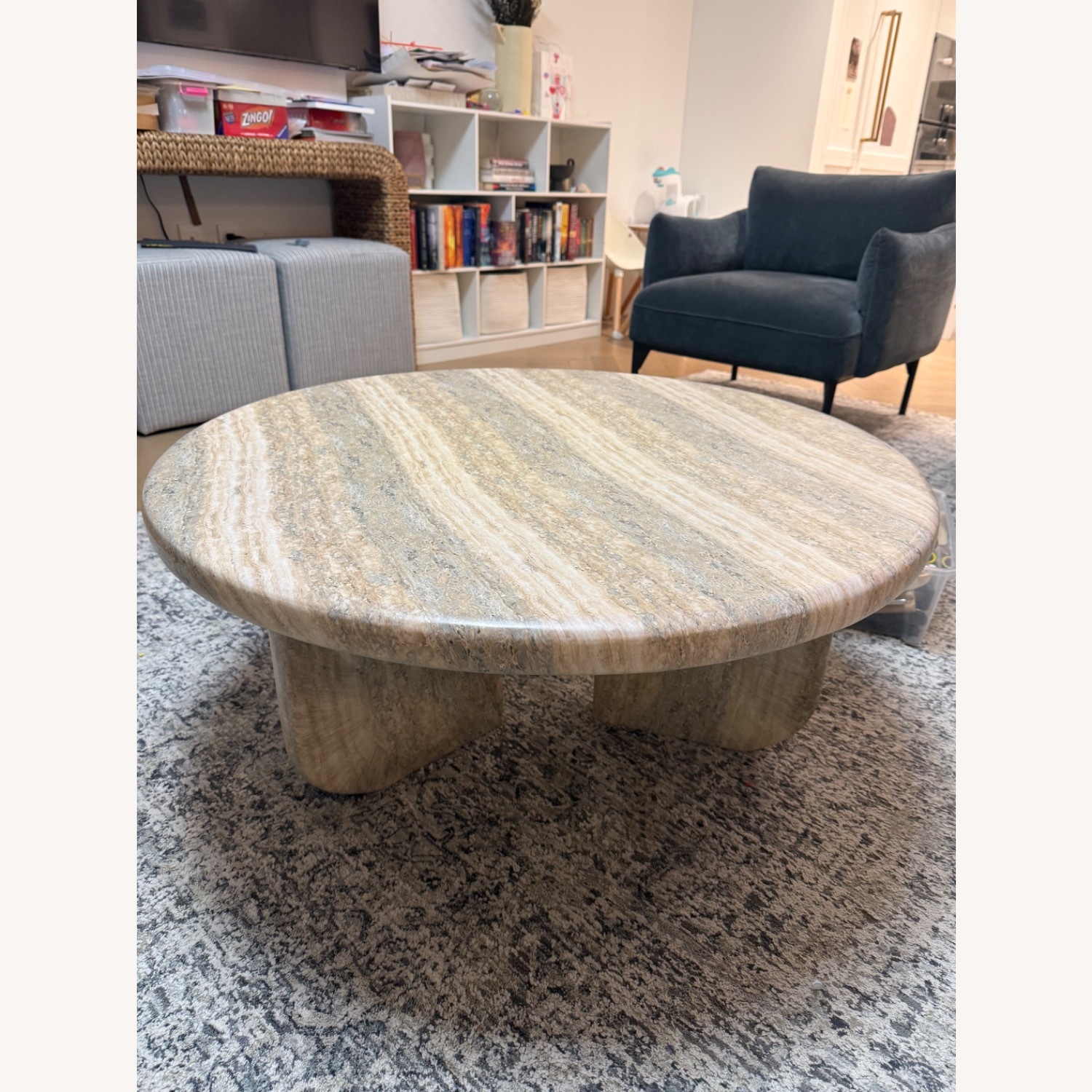 TOV Patrizia Concrete Travertine Coffee Table  - image-1