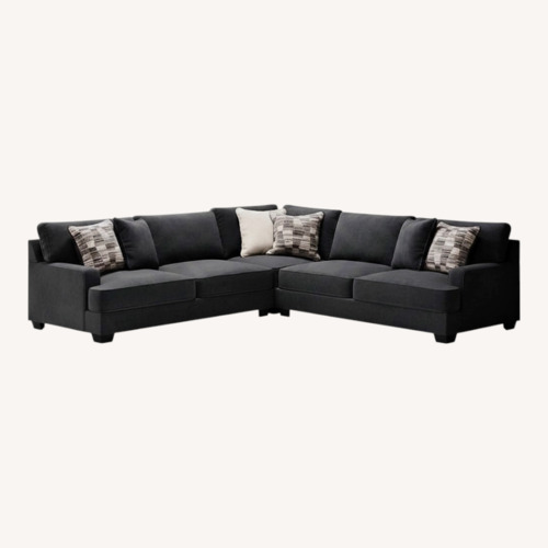 Used Ashley Furniture Black Fabric 2 Piece Sectional for sale on AptDeco