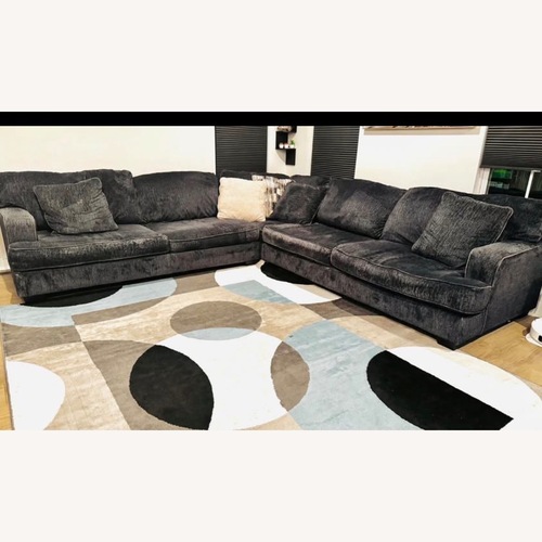 Used Ashley Furniture Black Fabric 2 Piece Sectional for sale on AptDeco