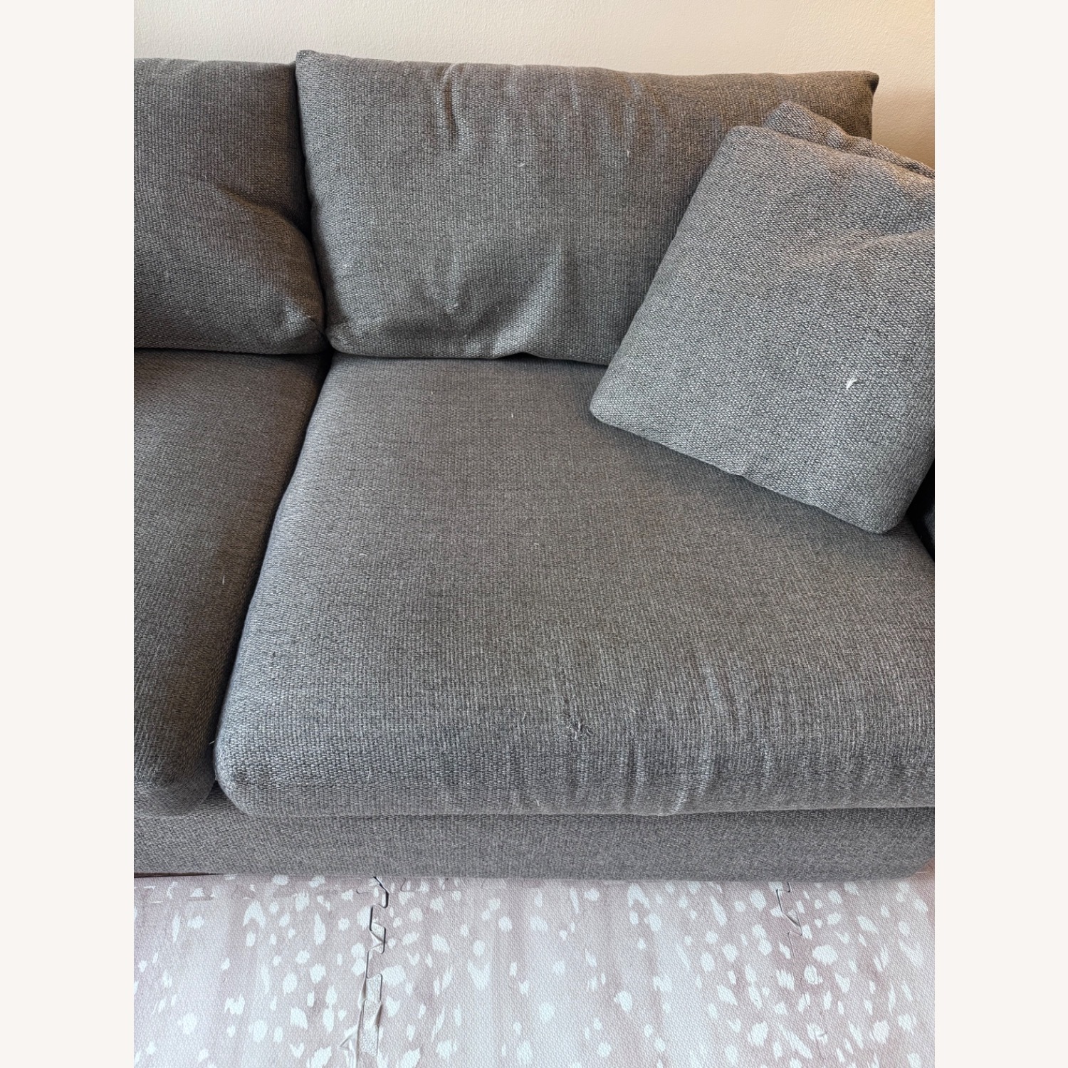Crate & Barrel Gray Lounge II Sofa with Ottoman - image-3