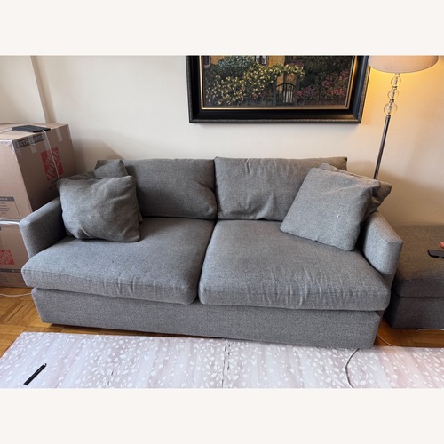 Used Crate & Barrel Gray Lounge II Sofa with Ottoman for sale on AptDeco